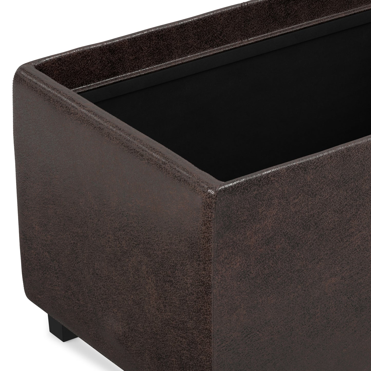 Distressed Brown Taupe Distressed Vegan Leather | Avalon 3 Trays Ottoman in Distressed Vegan Leather