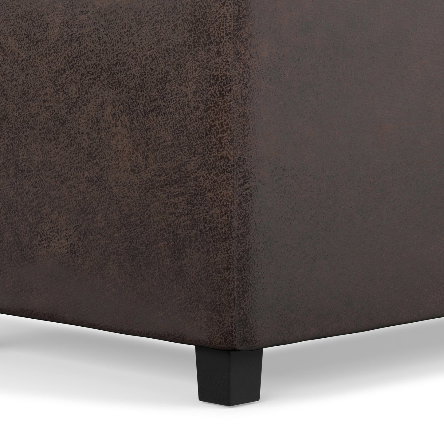 Distressed Brown Taupe Distressed Vegan Leather | Avalon 3 Trays Ottoman in Distressed Vegan Leather