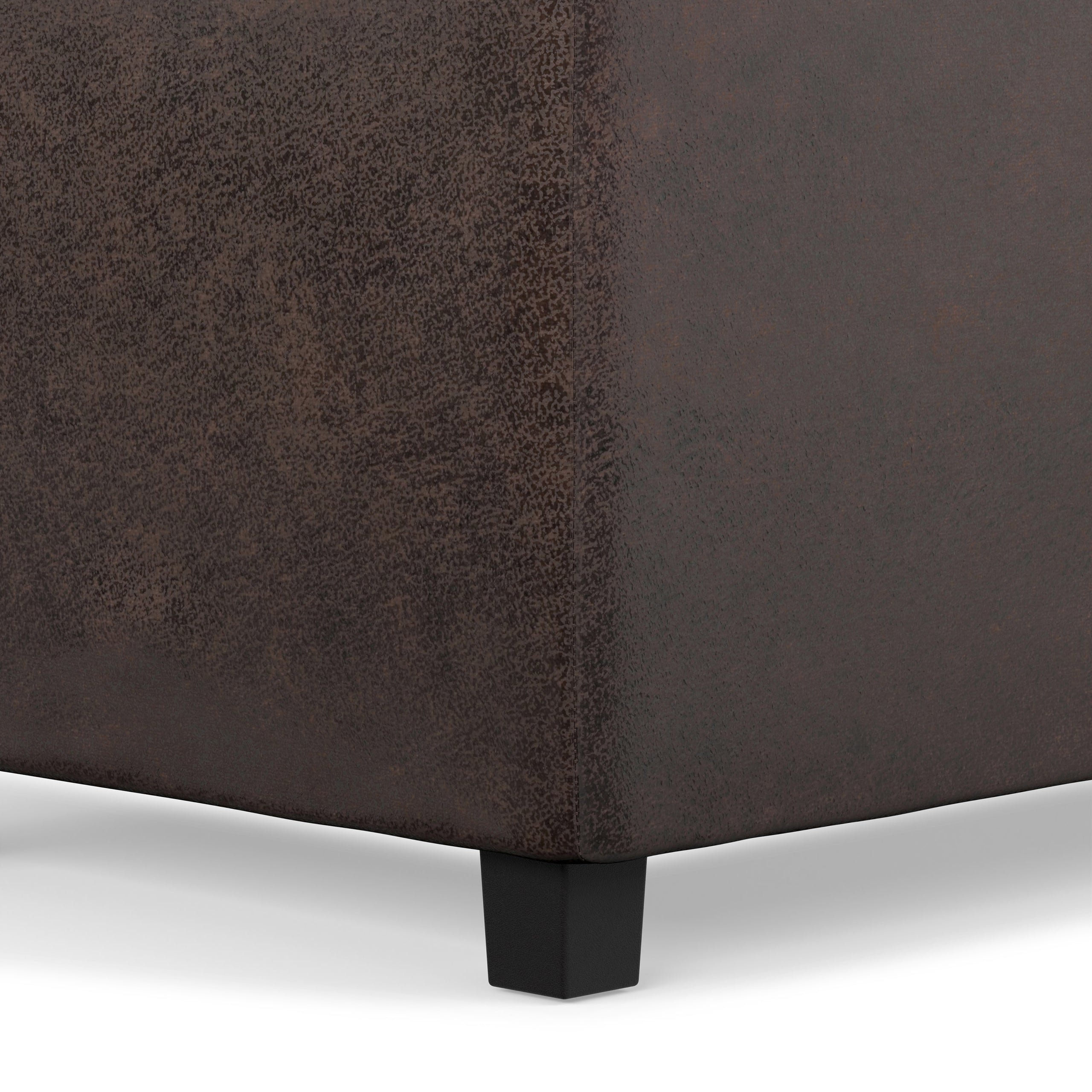 Distressed Brown Taupe Distressed Vegan Leather | Avalon 3 Trays Ottoman in Distressed Vegan Leather