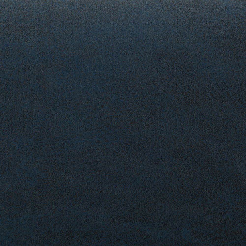 Distressed Dark Blue Distressed Vegan Leather | Avalon Linen Look Storage Ottoman with Three Trays