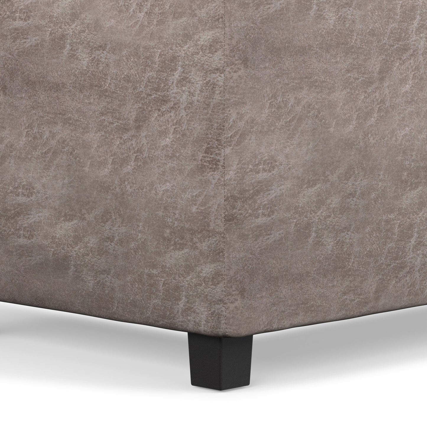 Distressed Grey Taupe Distressed Vegan Leather | Avalon 3 Trays Ottoman in Distressed Vegan Leather