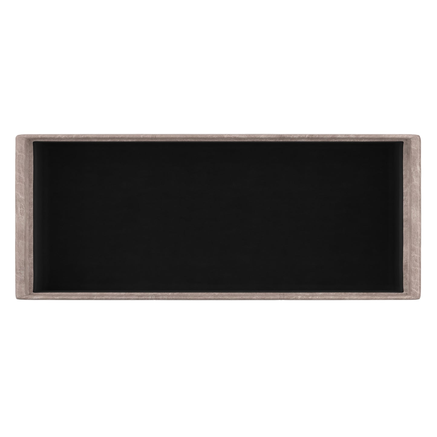 Distressed Grey Taupe Distressed Vegan Leather | Avalon 3 Trays Ottoman in Distressed Vegan Leather