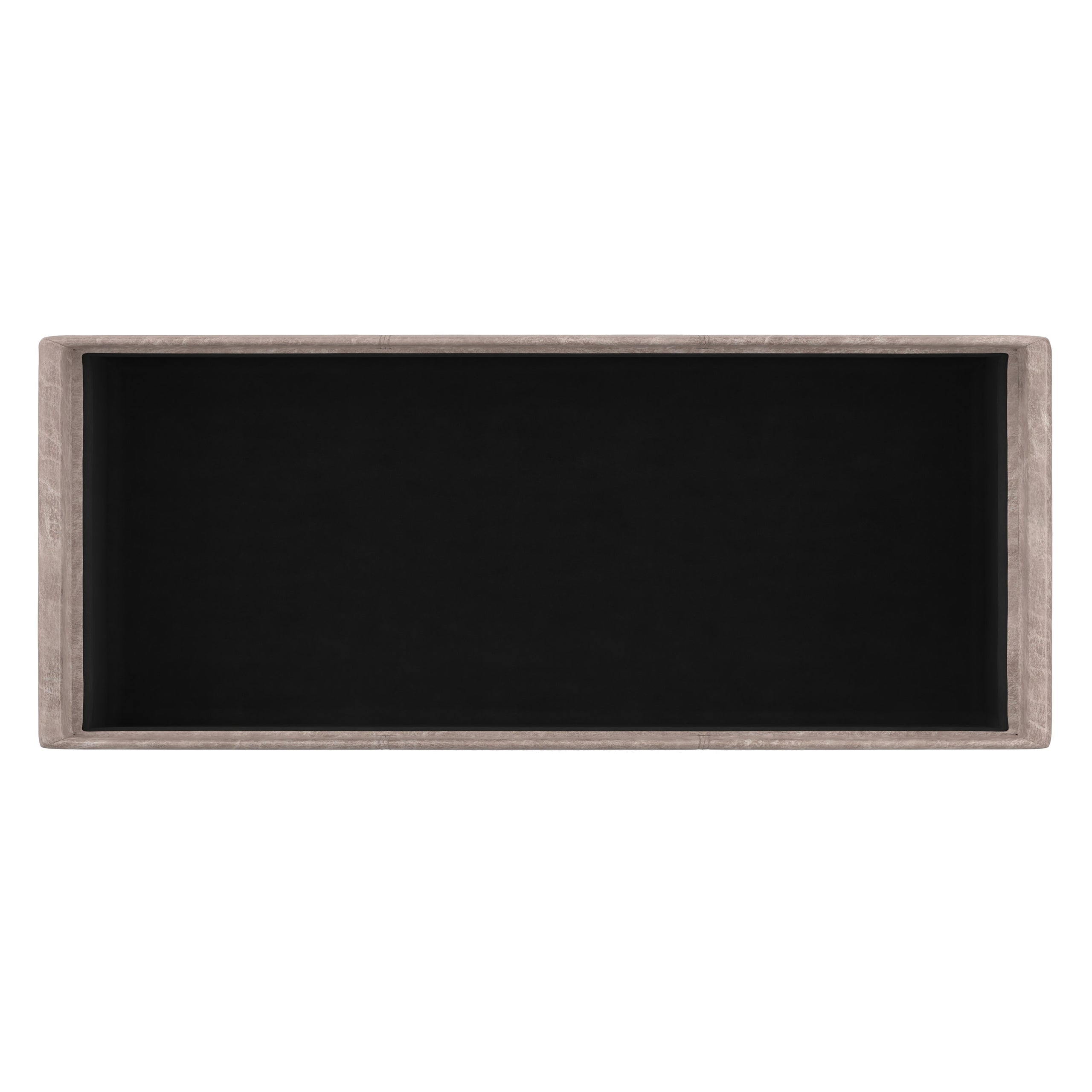Distressed Grey Taupe Distressed Vegan Leather | Avalon 3 Trays Ottoman in Distressed Vegan Leather