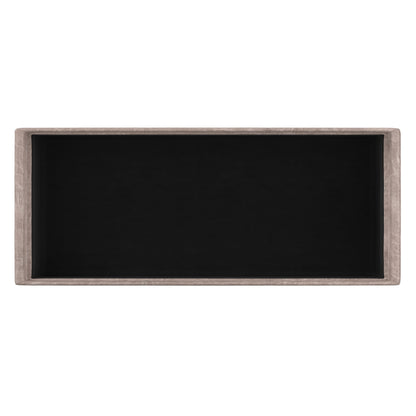 Distressed Grey Taupe Distressed Vegan Leather | Avalon 3 Trays Ottoman in Distressed Vegan Leather