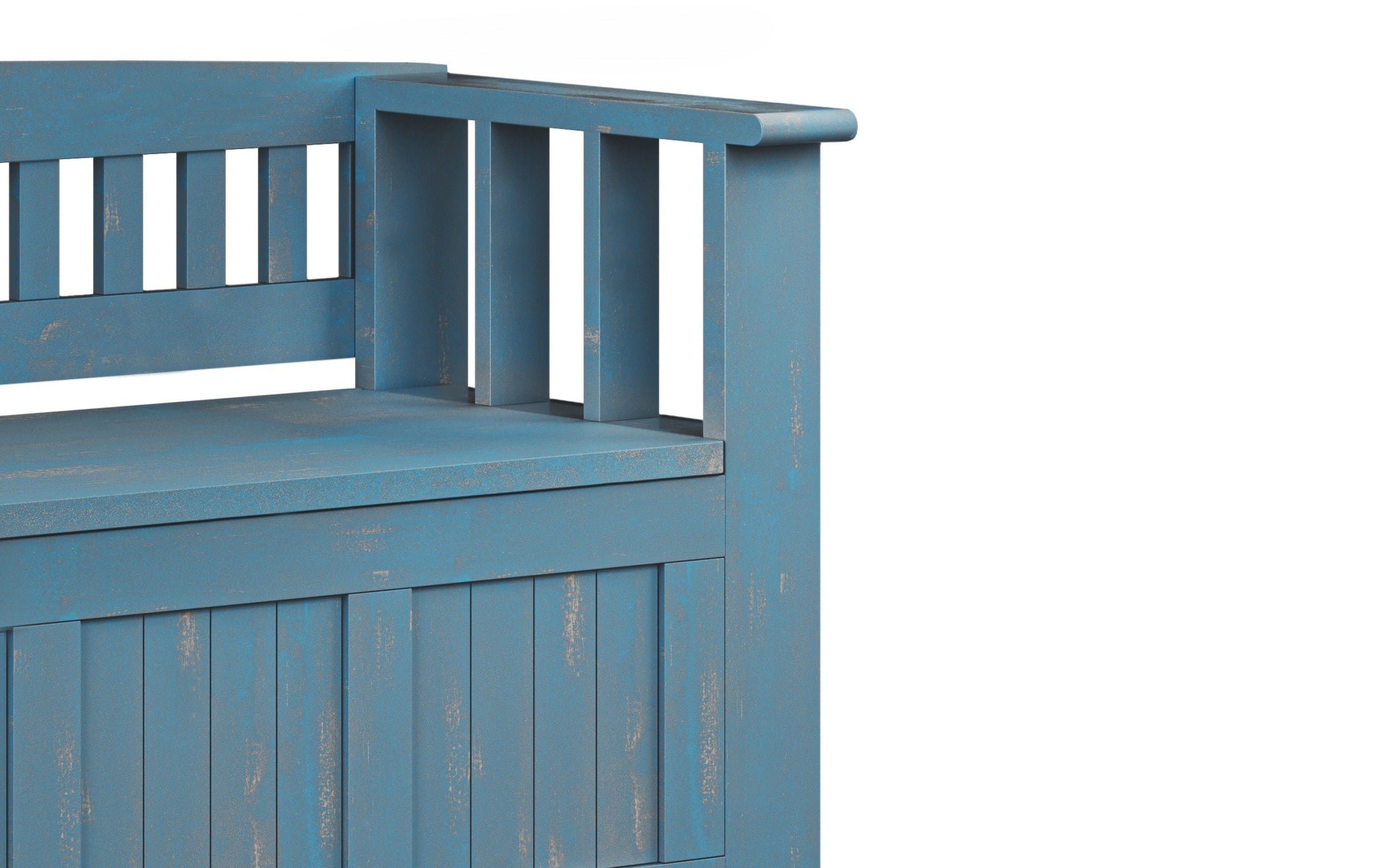 Distressed Coastal Blue | Acadian Entryway Bench