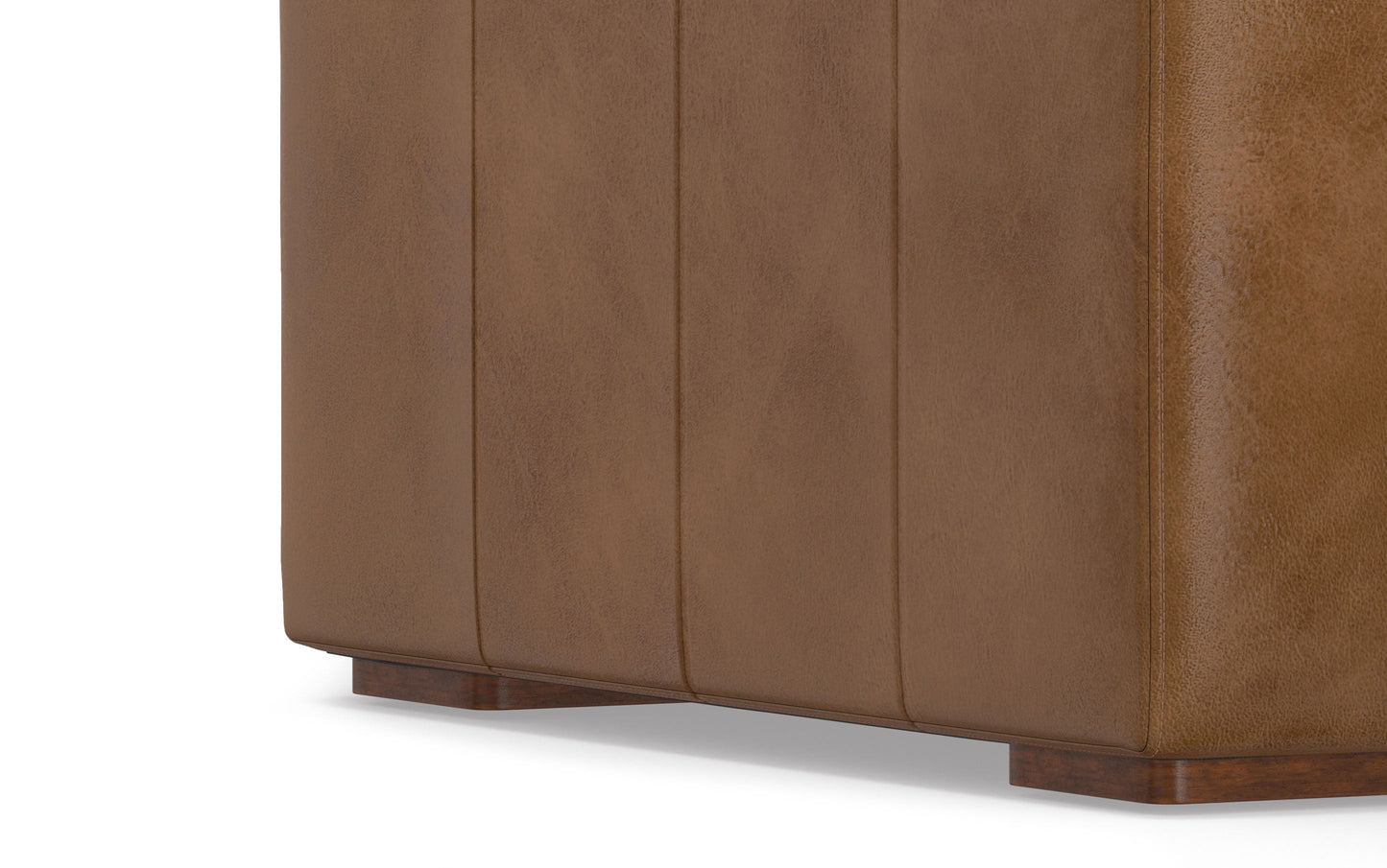 Caramel Brown Genuine Leather | Rex 2 Seater Sofa and Left Chaise in Genuine Leather