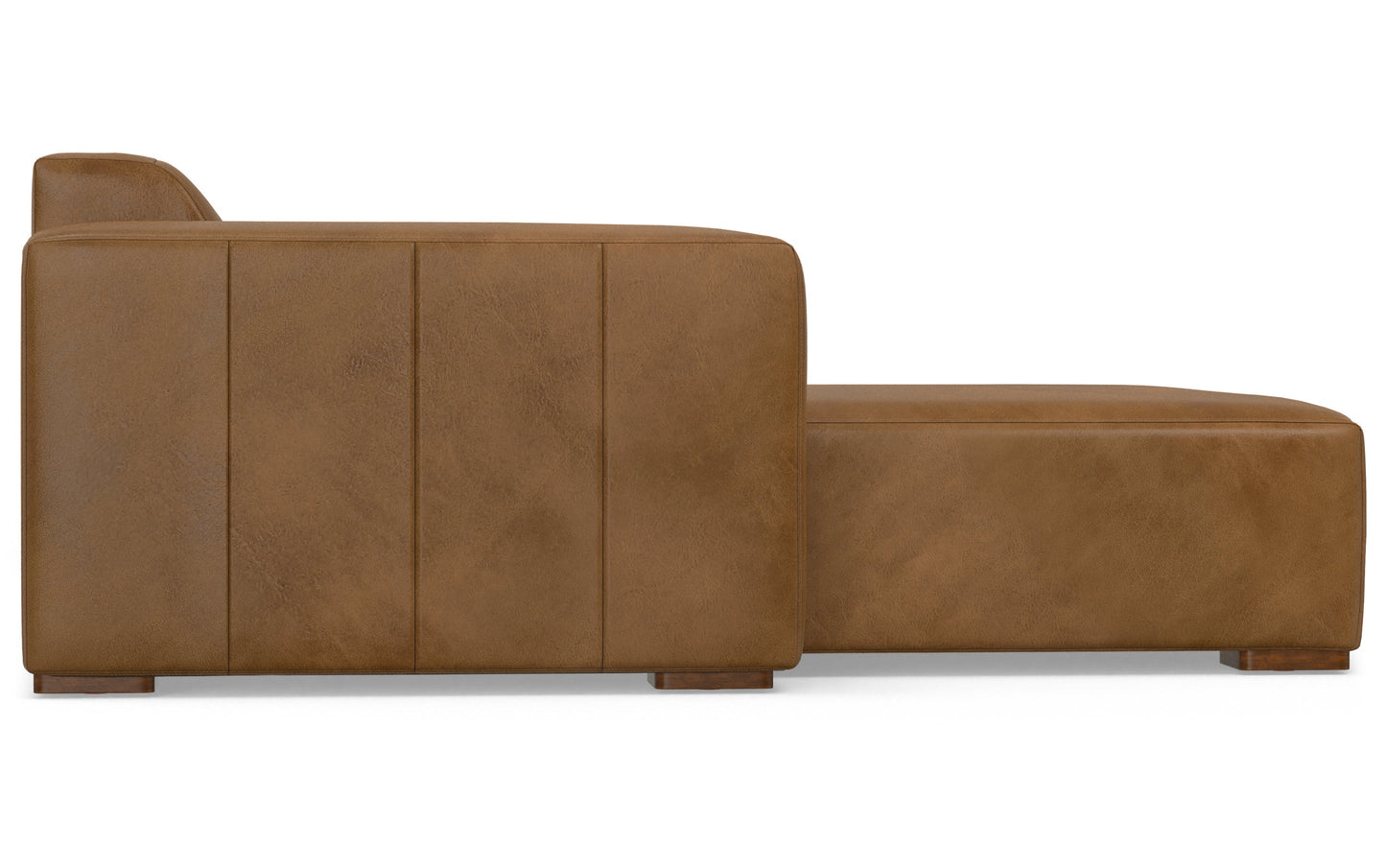 Caramel Brown Genuine Leather | Rex 2 Seater Sofa and Left Chaise in Genuine Leather