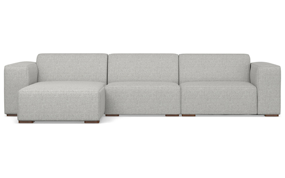 Pale Grey Performance Fabric | Rex 2 Seater Sofa and Left Chaise in Performance Fabric