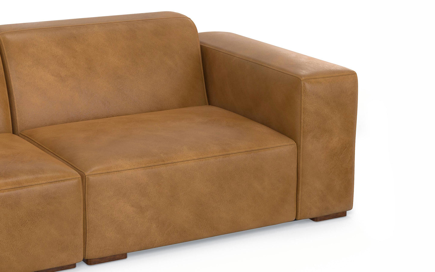 Sienna Genuine Leather | Rex 2 Seater Sofa and Left Chaise in Genuine Leather