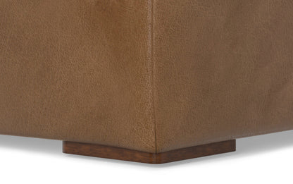 Caramel Brown Genuine Leather | Rex 2 Seater Sofa and Right Chaise in Genuine Leather