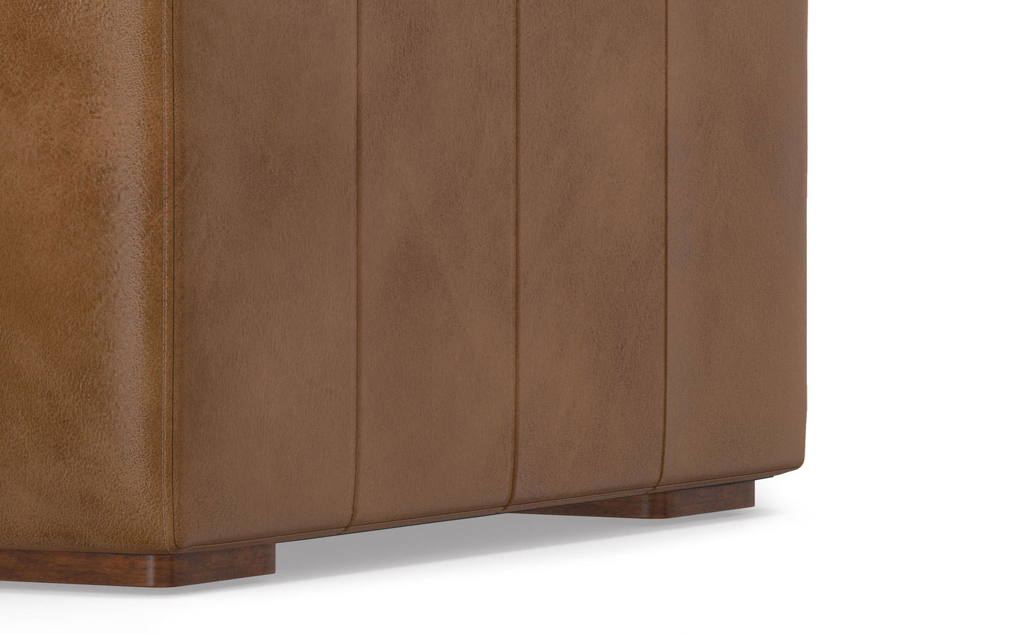 Caramel Brown Genuine Leather | Rex 2 Seater Sofa and Right Chaise in Genuine Leather