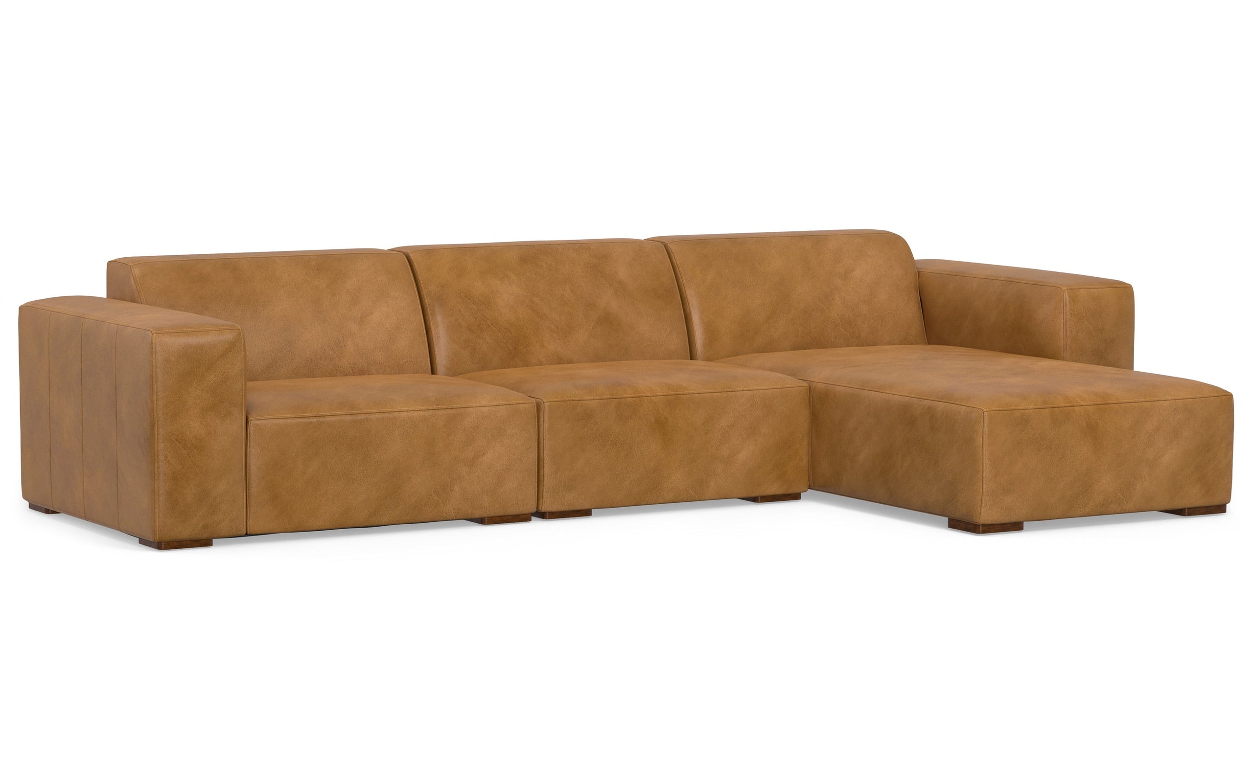 Sienna Genuine Leather | Rex 2 Seater Sofa and Right Chaise in Genuine Leather