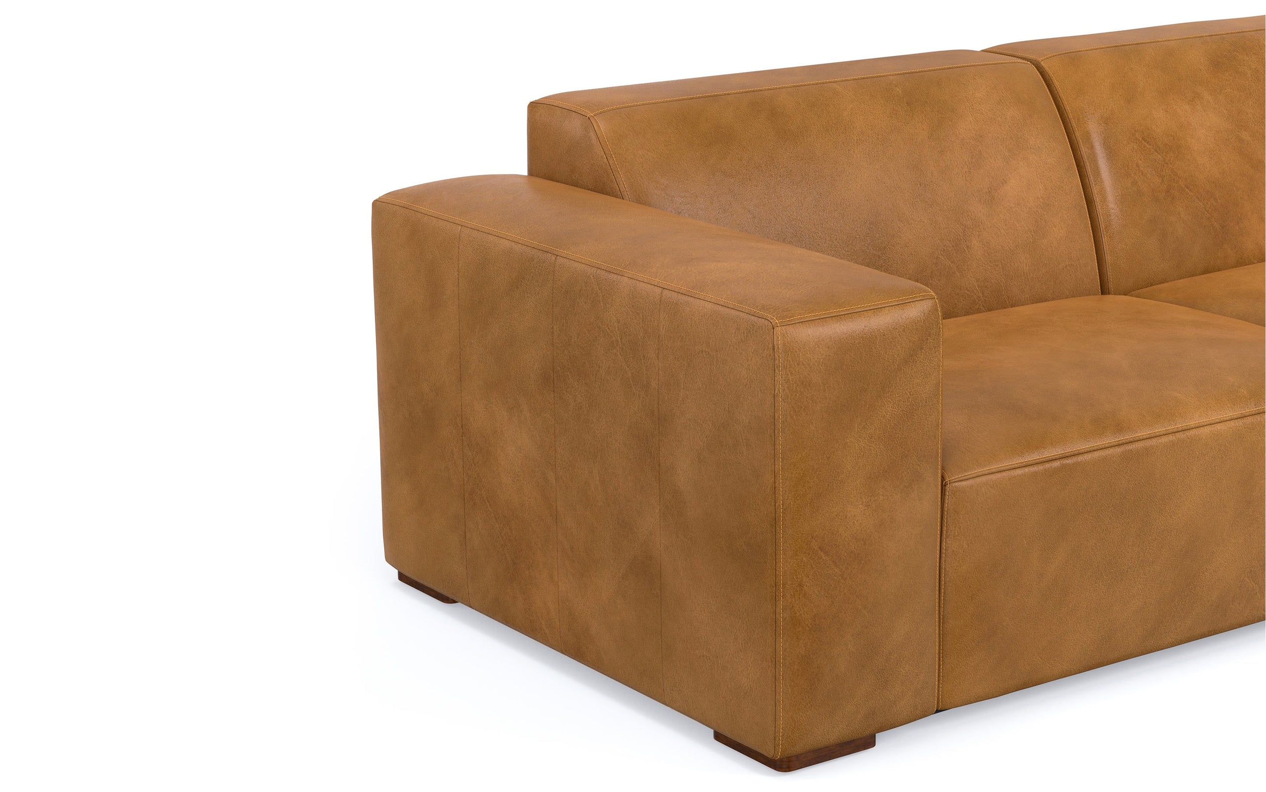 Sienna Genuine Leather | Rex 2 Seater Sofa and Right Chaise in Genuine Leather