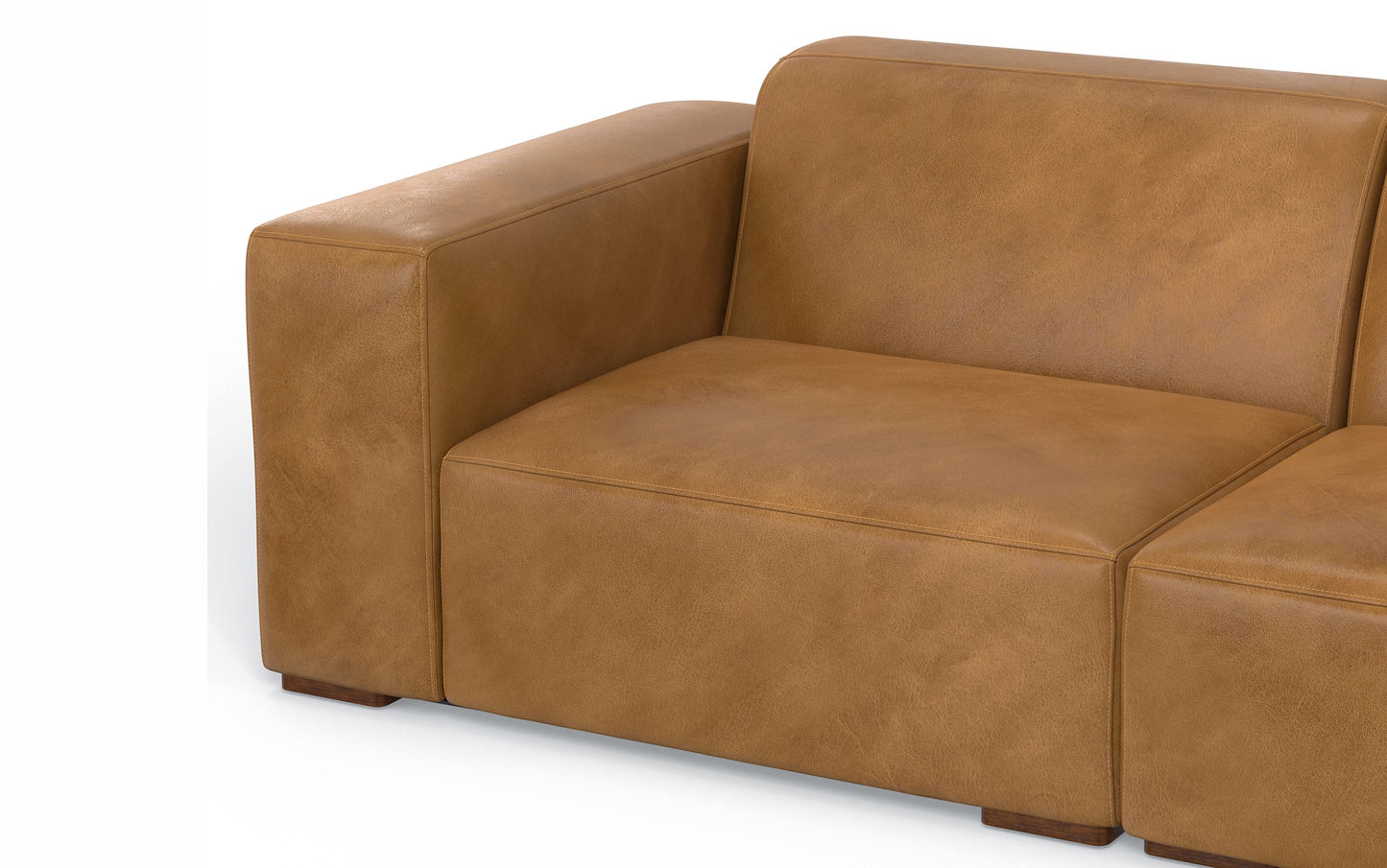 Sienna Genuine Leather | Rex 2 Seater Sofa and Right Chaise in Genuine Leather
