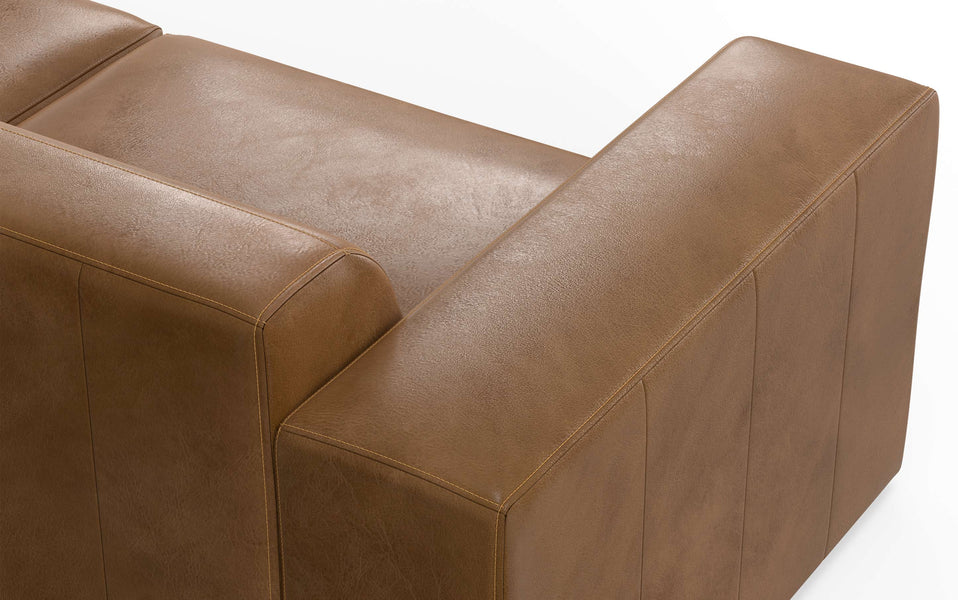 Caramel Brown Genuine Leather | Rex 2 Seater Sofa in Genuine Leather