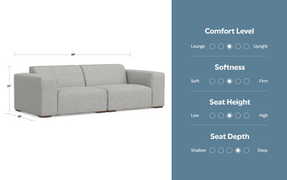 Pale Grey Performance Fabric | Rex 2 Seater Sofa in Performance Fabric