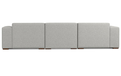 Pale Grey Performance Fabric | Rex 3 Seater Sofa and Ottoman in Performance Fabric