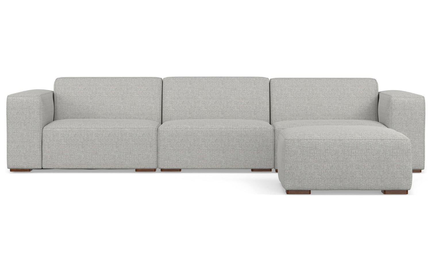 Pale Grey Performance Fabric | Rex 3 Seater Sofa and Ottoman in Performance Fabric