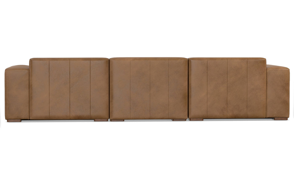 Caramel Brown Genuine Leather | Rex 3 Seater Sofa in Genuine Leather