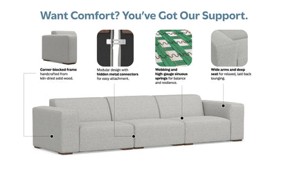Pale Grey Performance Fabric | Rex 3 Seater Sofa Performance Fabric