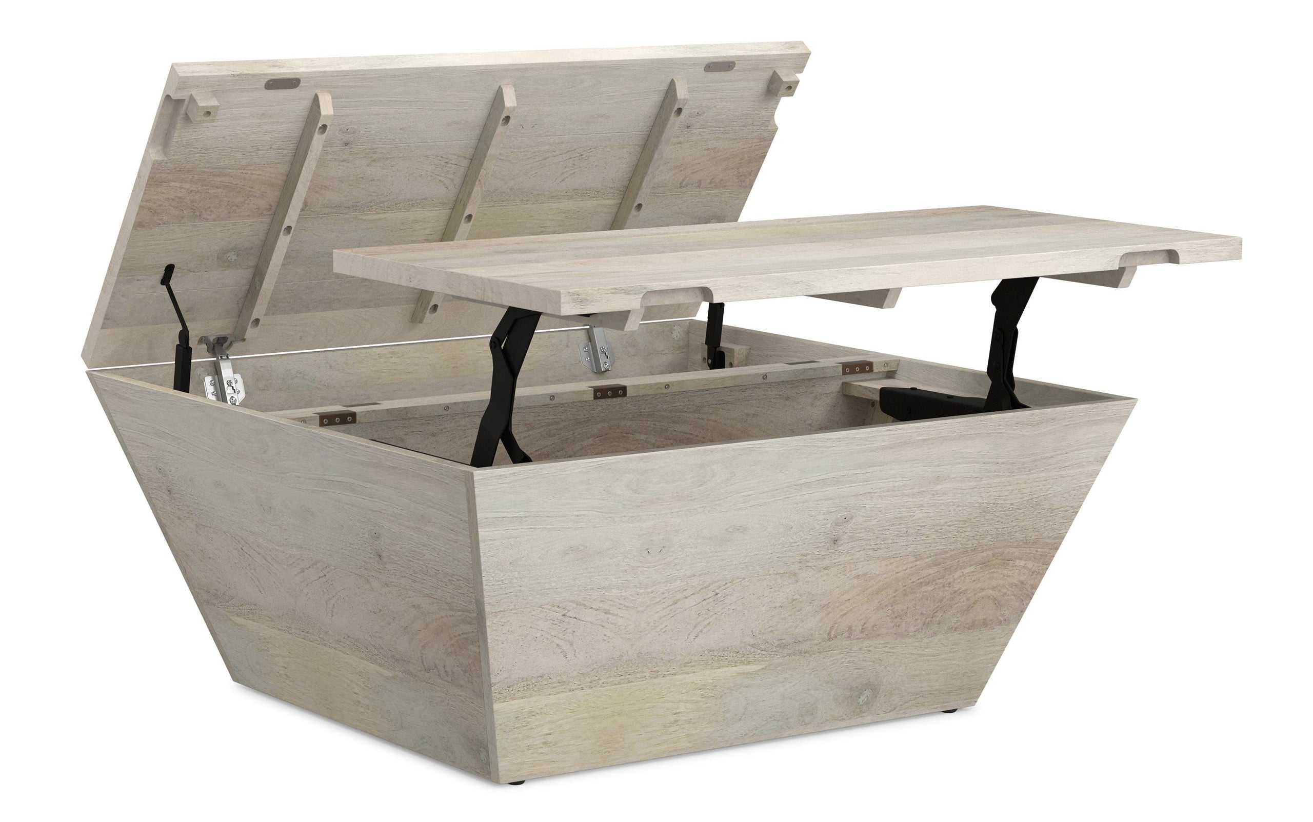 White Wash | Abba 36 inch Square Lift Top Coffee Table