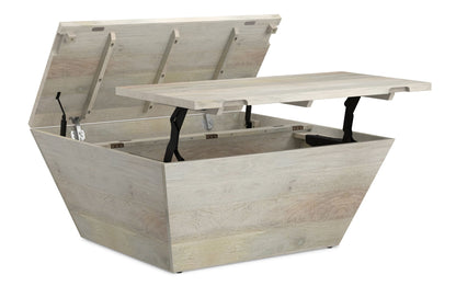 White Wash | Abba 36 inch Square Lift Top Coffee Table