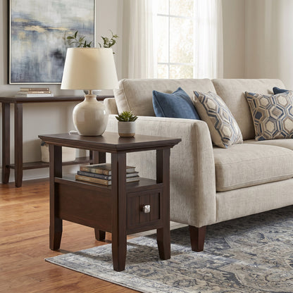 Brunette Brown | Acadian Narrow Side Table with Drawer