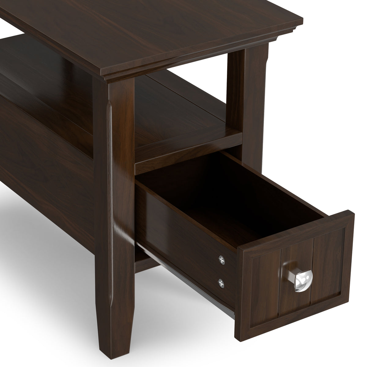 Brunette Brown | Acadian Narrow Side Table with Drawer