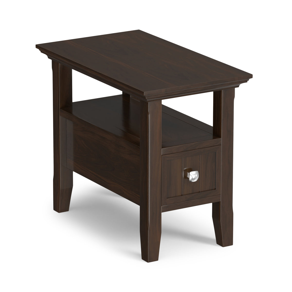 Brunette Brown | Acadian Narrow Side Table with Drawer