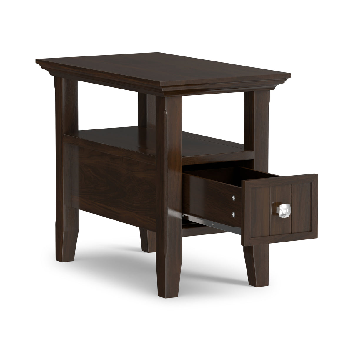 Brunette Brown | Acadian Narrow Side Table with Drawer