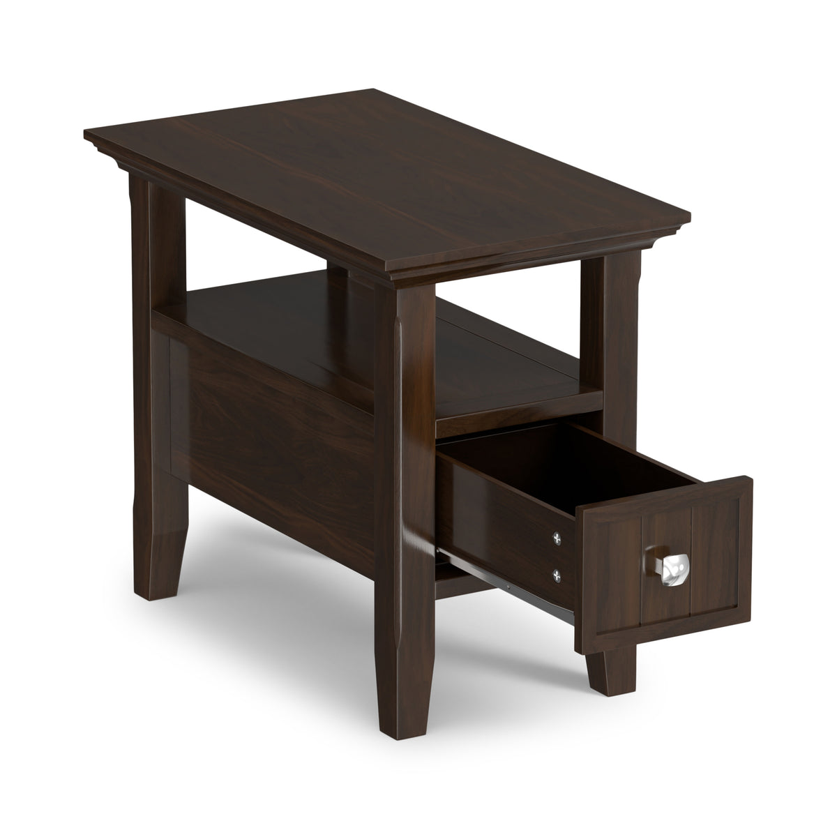Brunette Brown | Acadian Narrow Side Table with Drawer