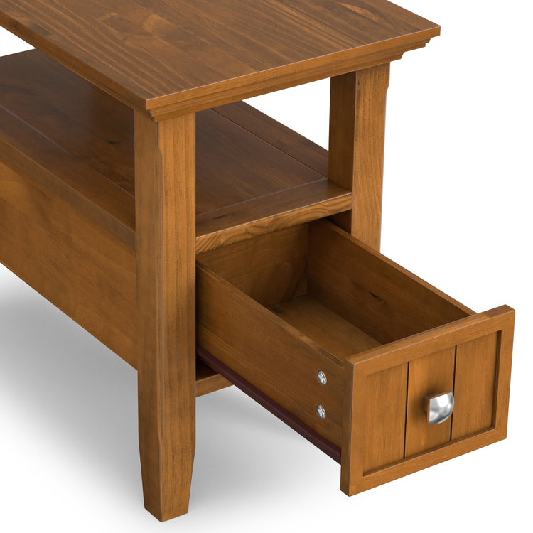 Light Golden Brown | Acadian Narrow Side Table with Drawer
