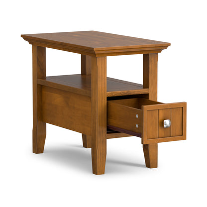 Light Golden Brown | Acadian Narrow Side Table with Drawer