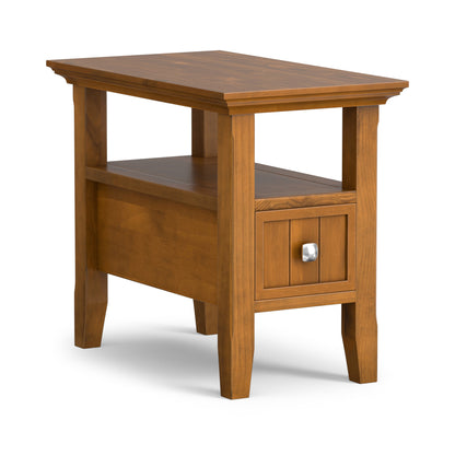 Light Golden Brown | Acadian Narrow Side Table with Drawer