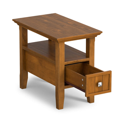 Light Golden Brown | Acadian Narrow Side Table with Drawer