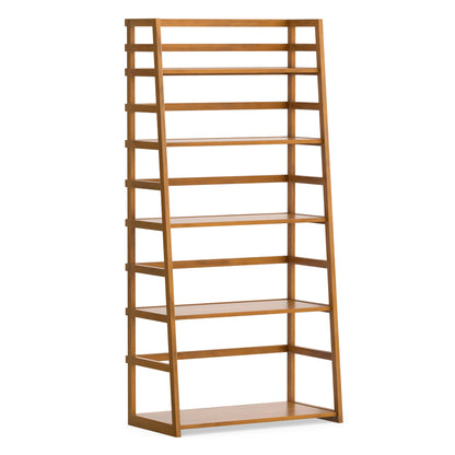 Light Golden Brown | Acadian Ladder Shelf Bookcase