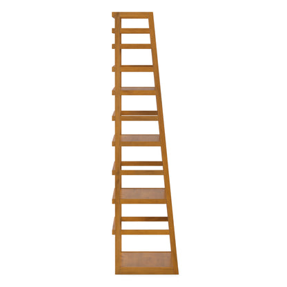 Light Golden Brown | Acadian Ladder Shelf Bookcase