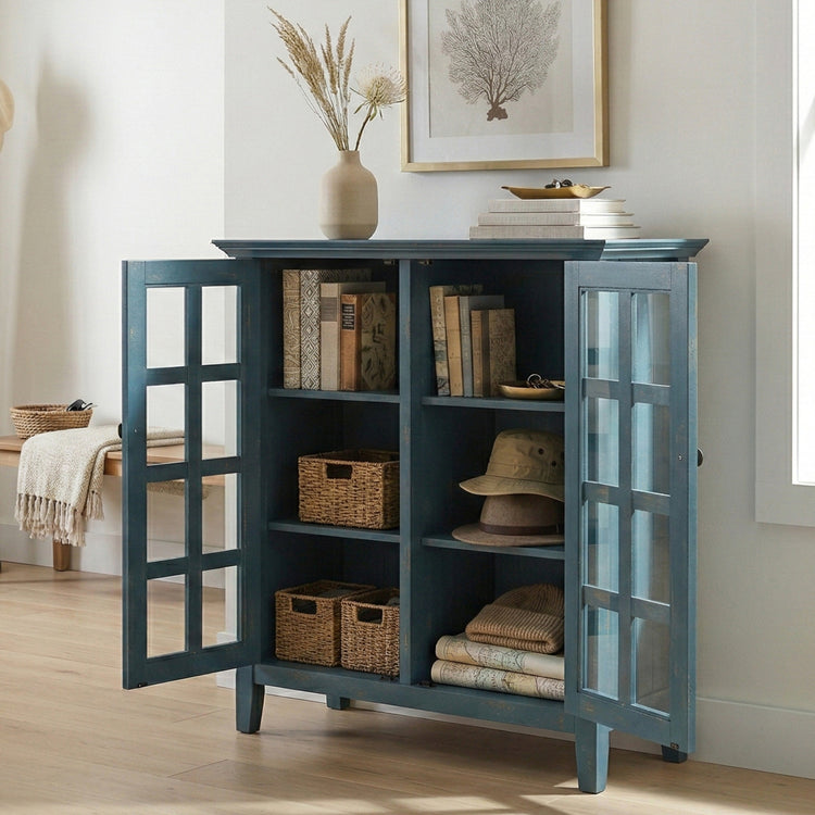 Distressed Coastal Blue | Acadian Medium Storage Cabinet