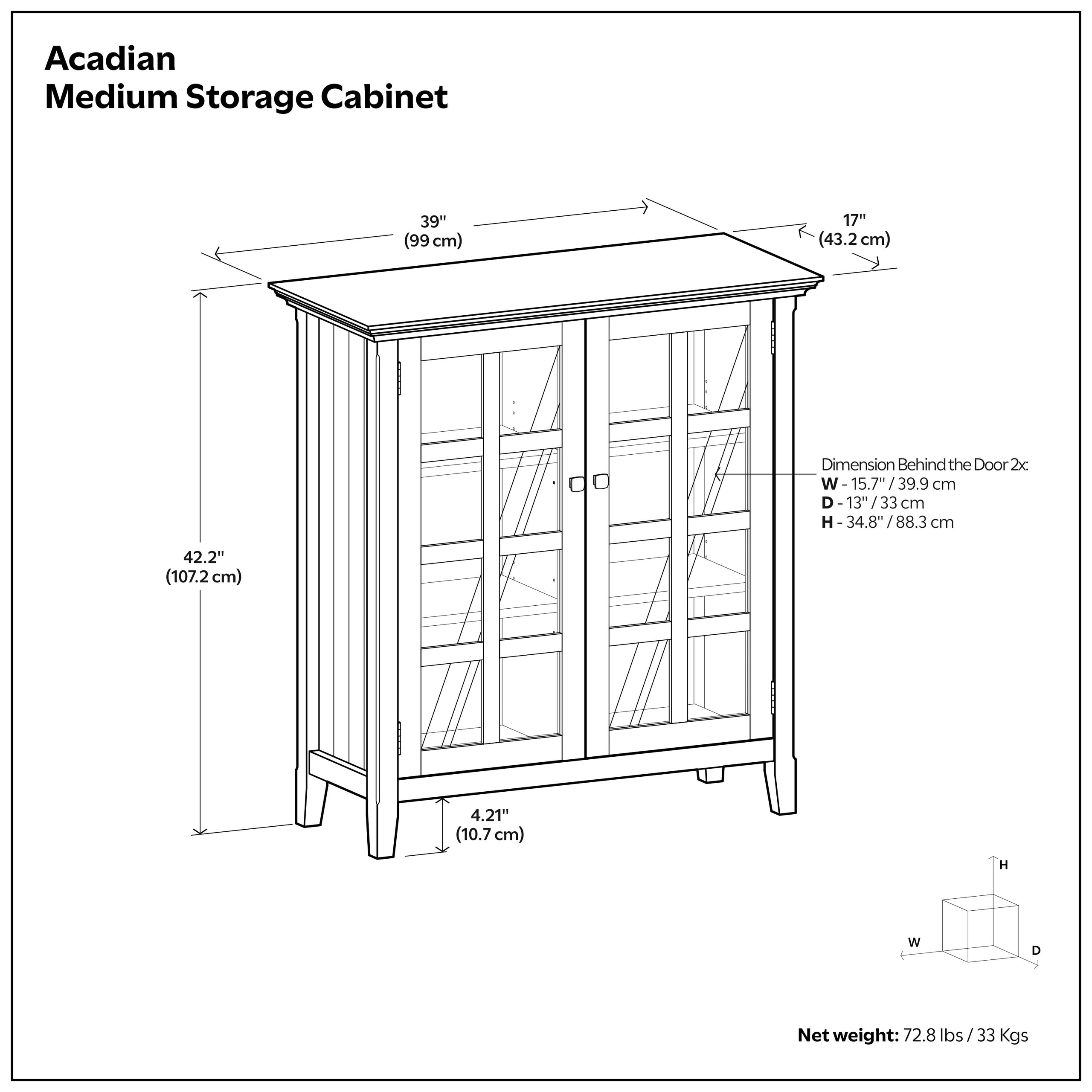 White | Acadian Medium Storage Cabinet