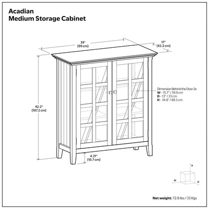 White | Acadian Medium Storage Cabinet