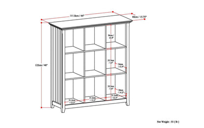 Light Golden Brown | Acadian 9 Cube Bookcase