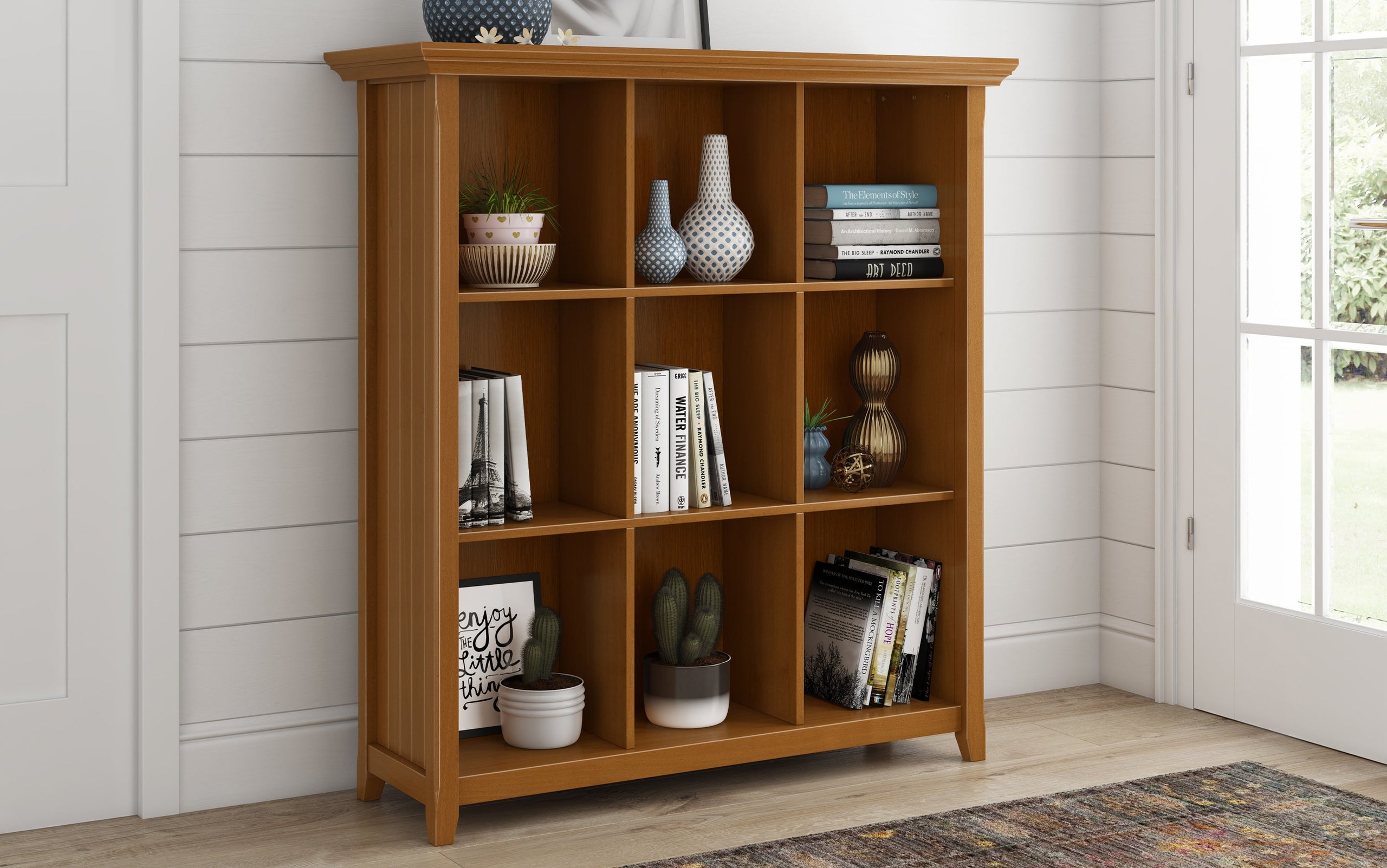 Light Golden Brown | Acadian 9 Cube Bookcase