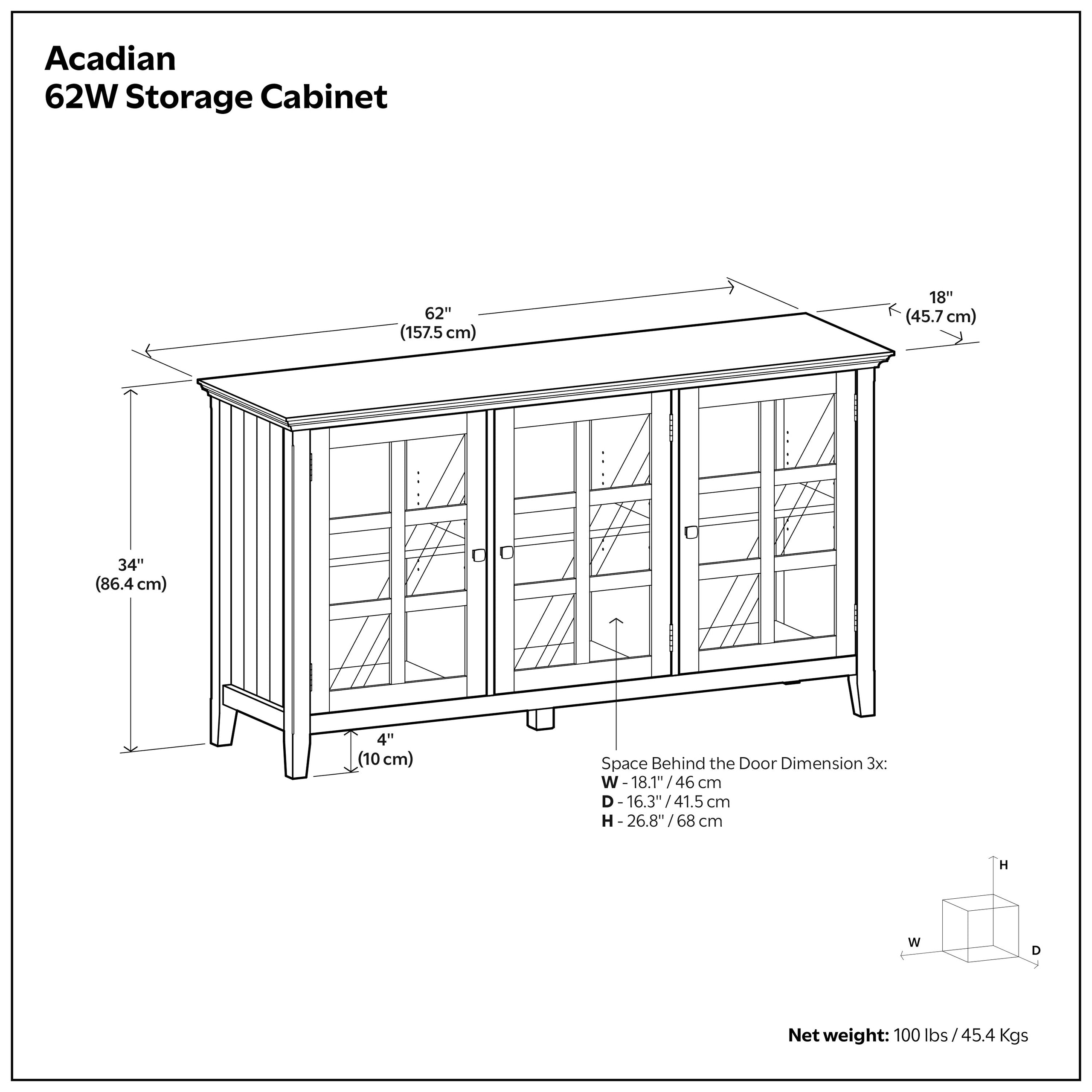 Black| Acadian Wide Storage Cabinet