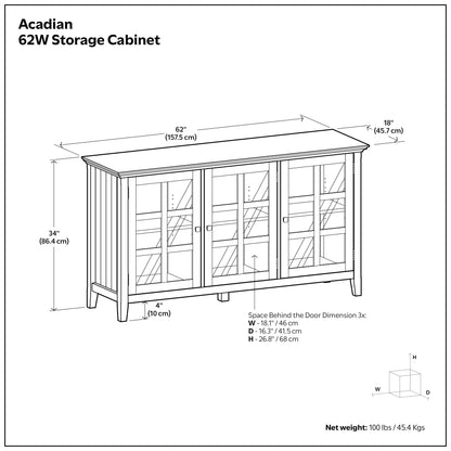 Black| Acadian Wide Storage Cabinet