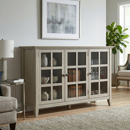 Distressed Grey| Acadian Wide Storage Cabinet