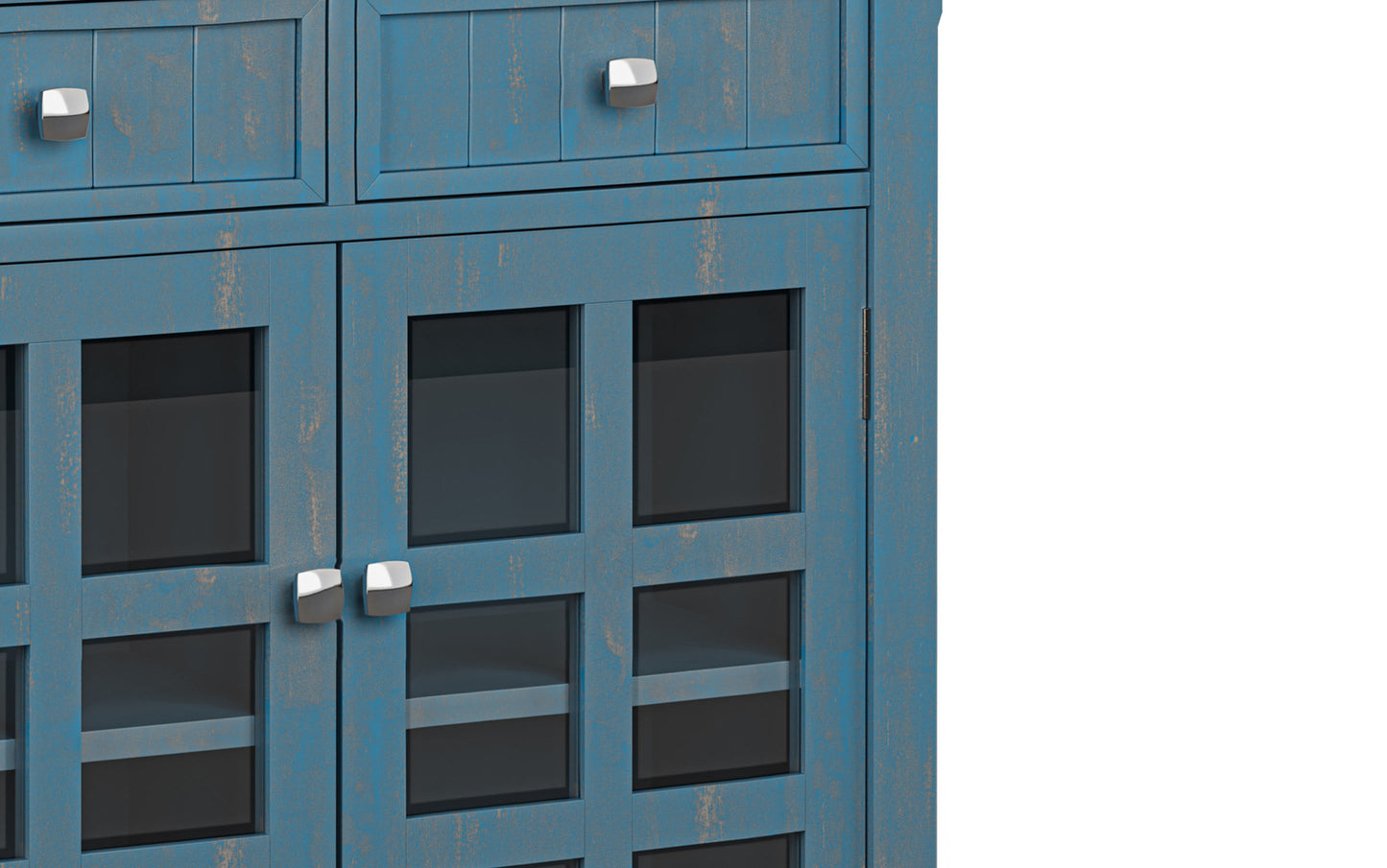 Distressed Coastal Blue | Acadian Entryway Storage Cabinet