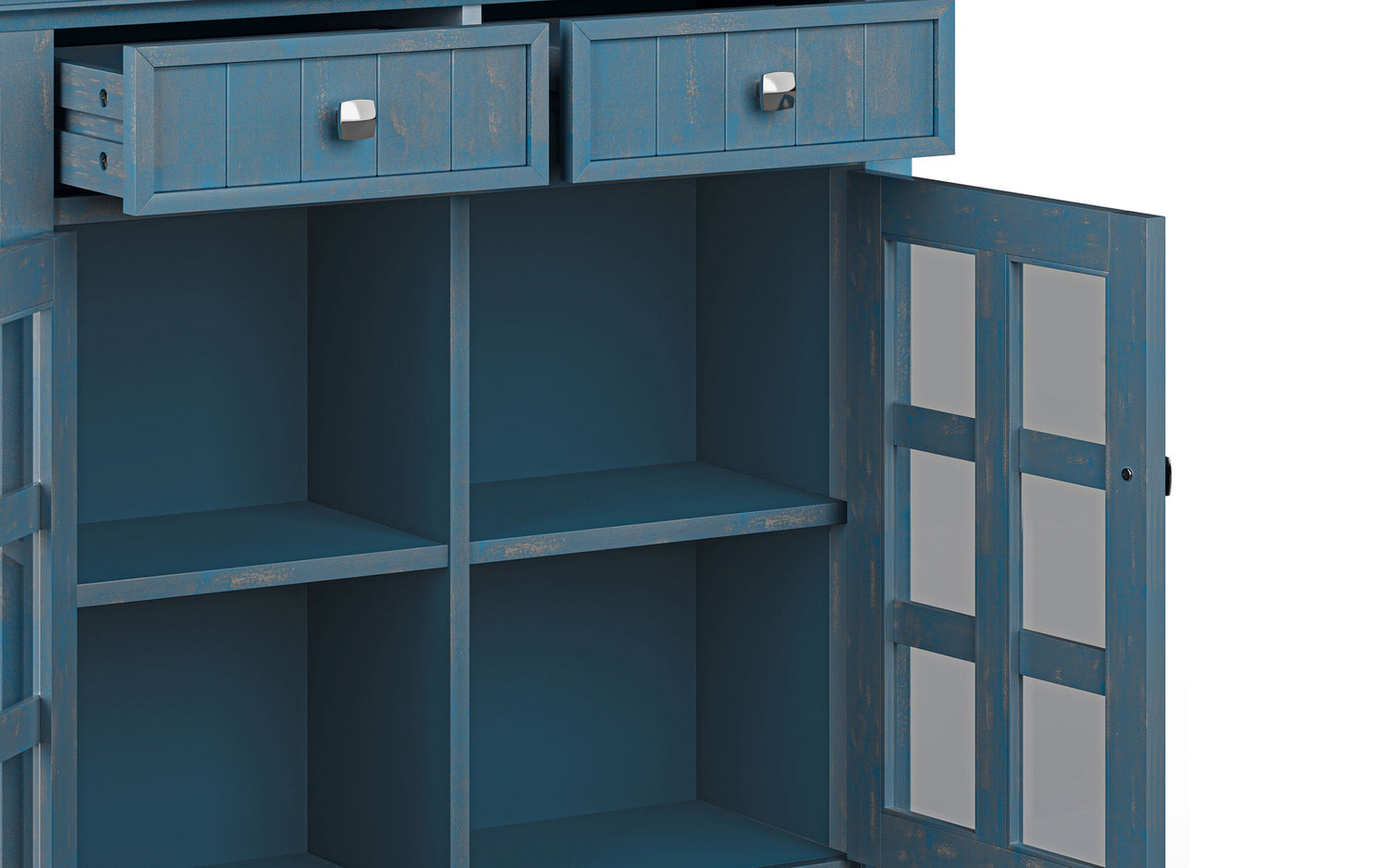 Distressed Coastal Blue | Acadian Entryway Storage Cabinet