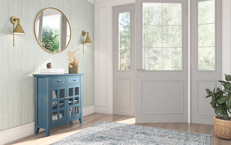 Distressed Coastal Blue | Acadian Entryway Storage Cabinet