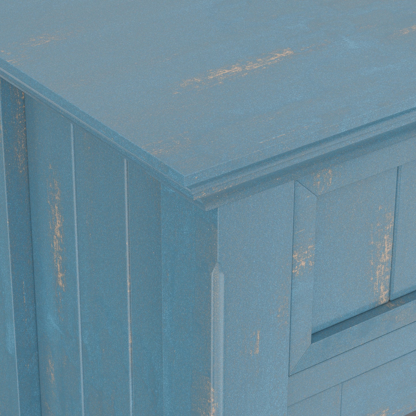 Distressed Coastal Blue | Acadian Entryway Storage Cabinet