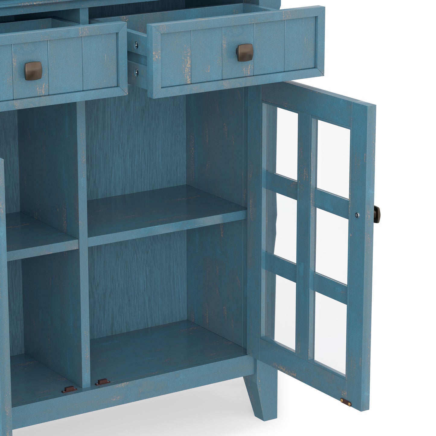 Distressed Coastal Blue | Acadian Entryway Storage Cabinet